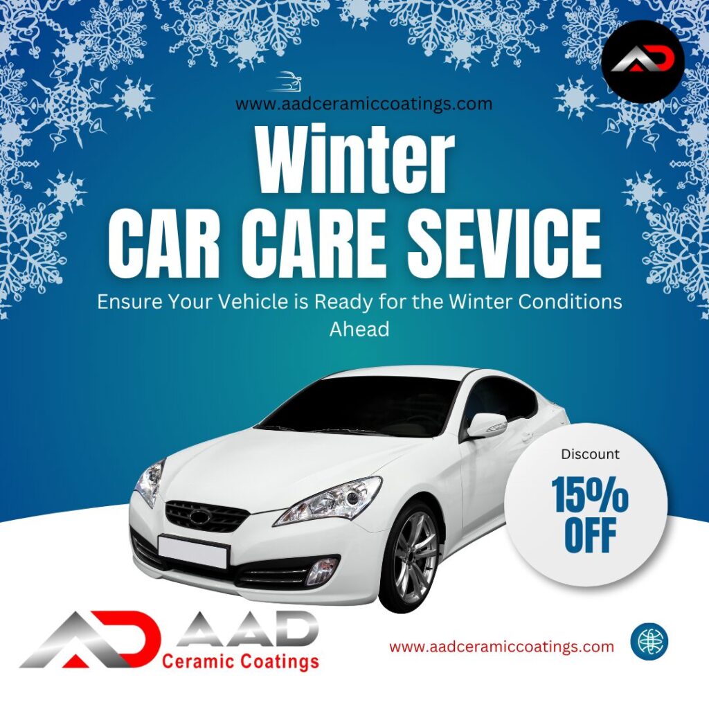 blue and white modern winter car care service instagram post